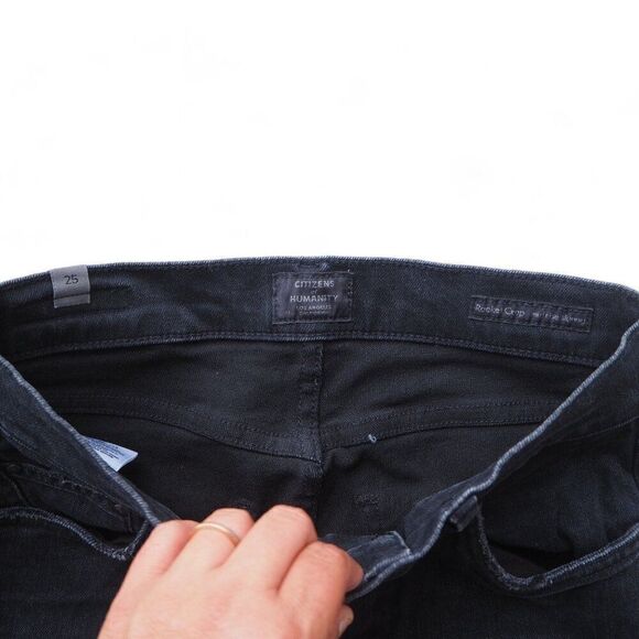Citizens of Humanity Rocket Crop Midrise Skinny Jeans Dark Wash 25 - Picture 3 of 12